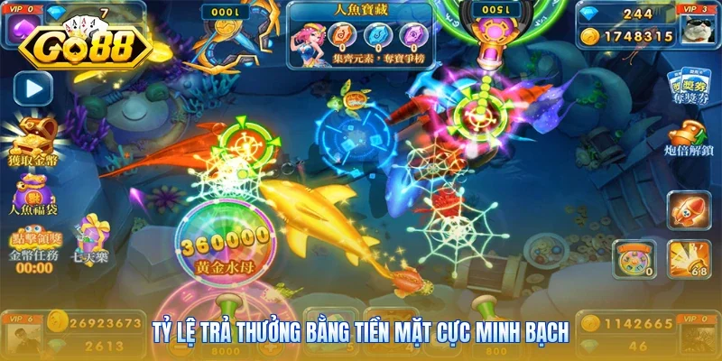 Tỷ lệ trả thưởng bằng tiền mặt cực minh bạch